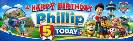 Paw Patrol Birthday Party Personalised Photo Banner