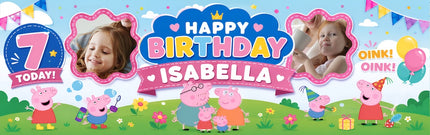 Oink Oink Its A Peppa Party Personalised Photo Banner