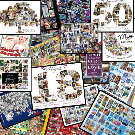 Personalised custom photo collage frames from Domore.ie