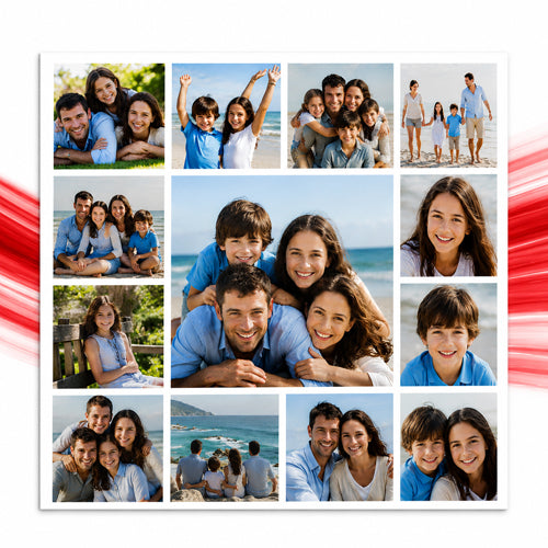 Custom photo collage print created from multiple photographs for family memories and special occasions.