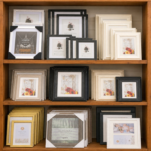 Photo frames available in a range of sizes for displaying your printed photographs.