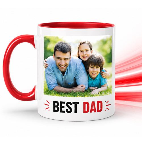 Personalised photo mug printed with your favourite family photographs.
