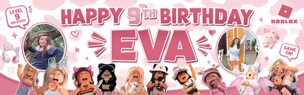 Roblox Personalised Photo Birthday Banner