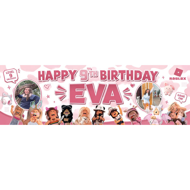 Roblox Personalised Photo Birthday Banner