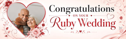 Ruby Wedding Anniversary Party Personalised Banner