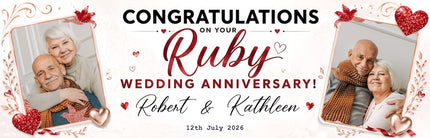 40th Ruby Anniversary Personalised Banner