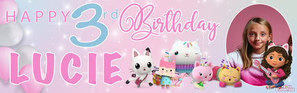 Abby's Dollhouse Birthday Extravaganza! Personalised Photo Banner