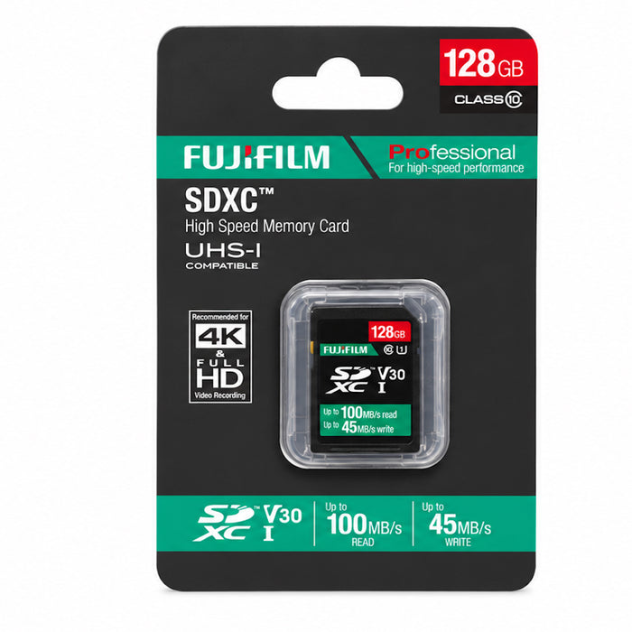Fujifilm 128GB SDXC Memory Card Class 10 UHS-I U3 V30 4K