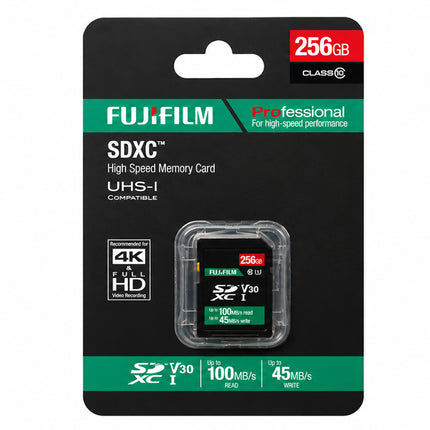 Fujifilm 256GB SDXC Memory Card – Class 10 UHS-I U3 V30 4K