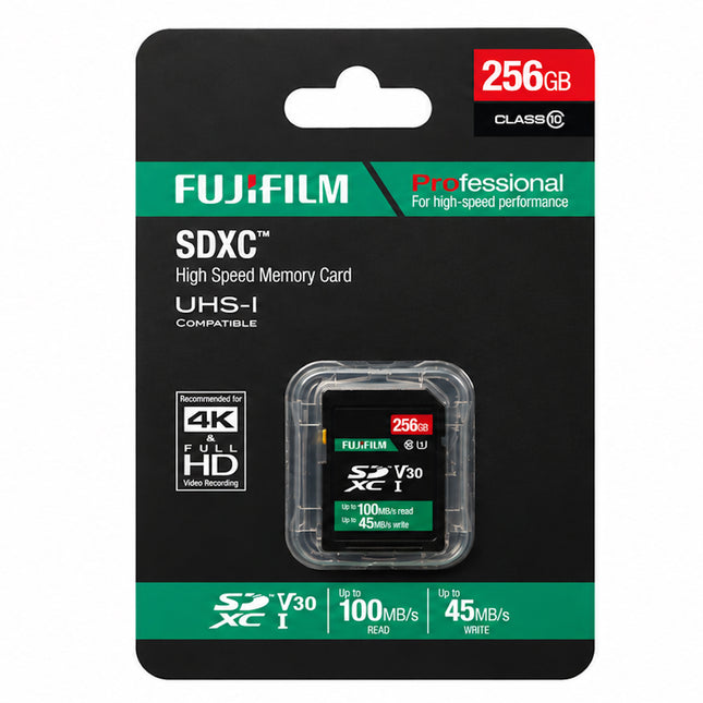 Fujifilm 256GB SDXC Memory Card – Class 10 UHS-I U3 V30 4K