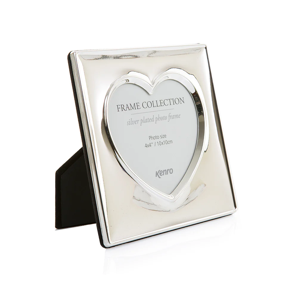 10X10cm (4X4 inch) Heart Silver Frame