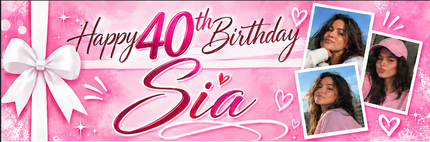 All Wrapped Up 40th Personalised Photo Banner