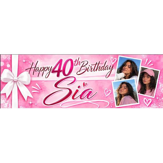 All Wrapped Up 40th Personalised Photo Banner
