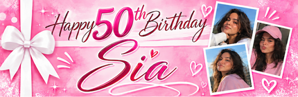 All Wrapped Up 50th Personalised Photo Banner
