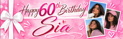 All Wrapped Up 60th Personalised Photo Banner