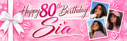 All Wrapped Up 80th Birthday Personalised Photo Banner