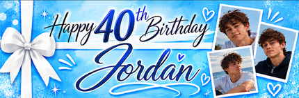 All Wrapped Up 40th Personalised Photo Banner
