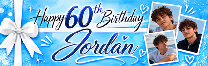 All Wrapped Up 60th Personalised Photo Banner