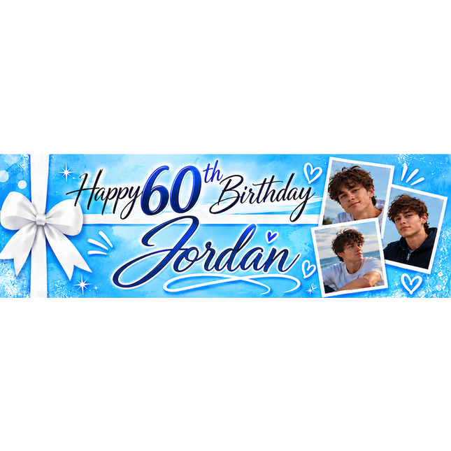 All Wrapped Up 60th Personalised Photo Banner