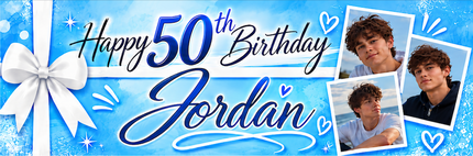 All Wrapped Up 50th Personalised Photo Banner