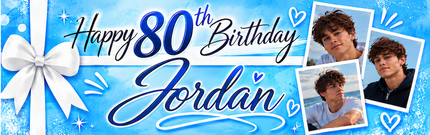 All Wrapped Up 80th Birthday Personalised Photo Banner