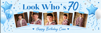 Lordy Lordy Look Whos 70 Personalised Photo Banner