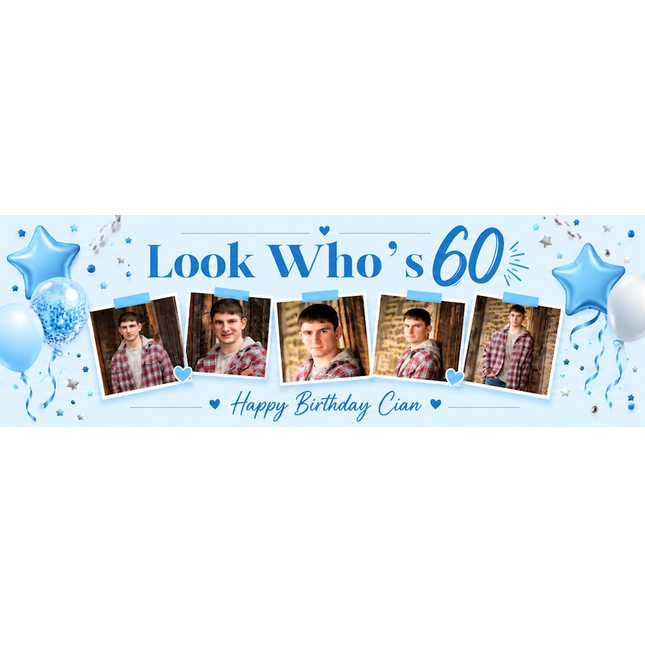 Lordy Lordy Look Whos 60 Personalised Photo Banner