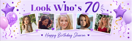 Lordy Lordy Look Whos 70 Personalised Photo Banner