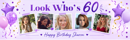 Lordy Lordy Look Whos 60 Personalised Photo Banner