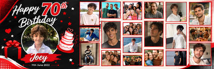 Its My 70th Birthday Party Mega 24 Photo Personalised Banner