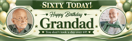 Just A Day Older 60th Birthday Personalised Photo Banner