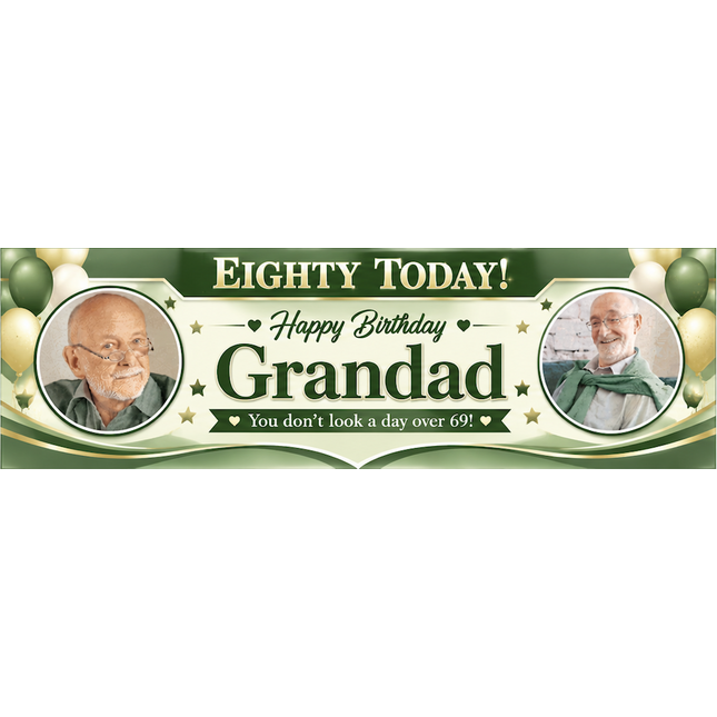 Just A Day Older 80th Birthday Personalised Photo Banner