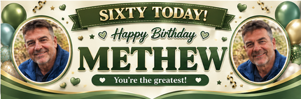 Years Young 60th Birthday Personalised Photo Banner