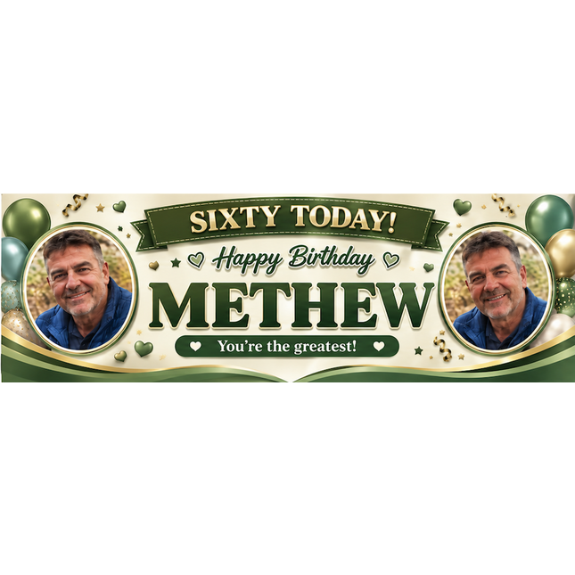 Years Young 60th Birthday Personalised Photo Banner