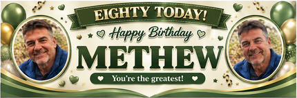 Years Young 80th Birthday Personalised Photo Banner