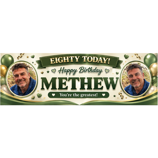 Years Young 80th Birthday Personalised Photo Banner
