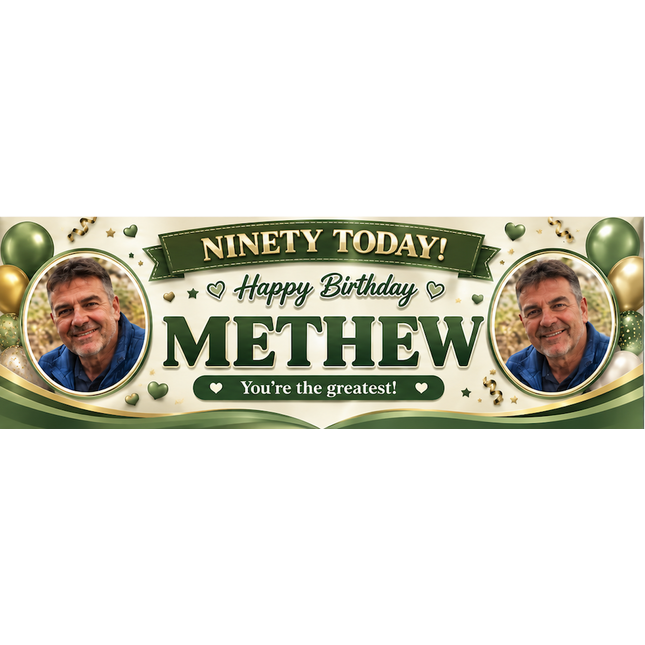 Years Young 90th Birthday Personalised Photo Banner