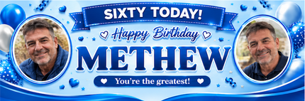 Years Young 60th Birthday Personalised Photo Banner