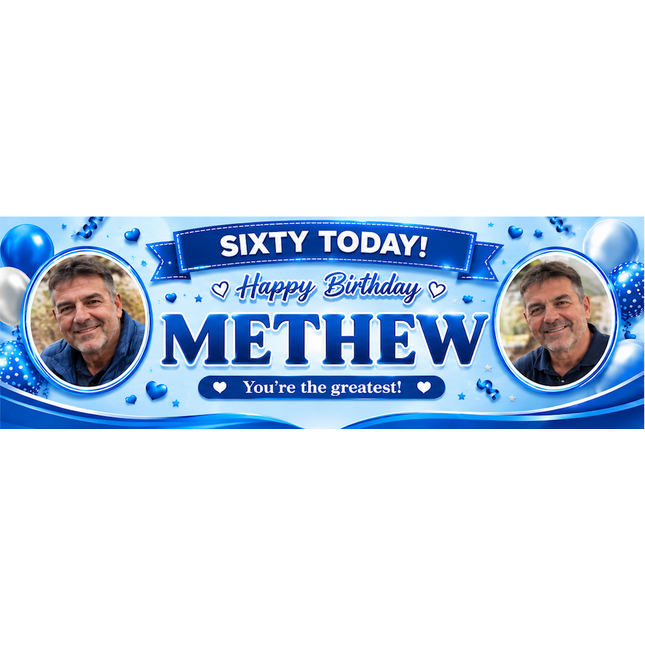 Years Young 60th Birthday Personalised Photo Banner