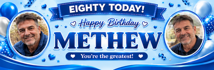 Years Young 80th Birthday Personalised Photo Banner