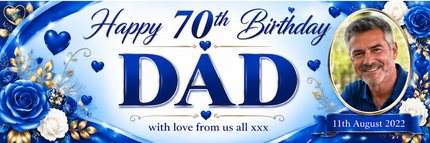 Mums Floral Birthday Party Personalised Photo Banner