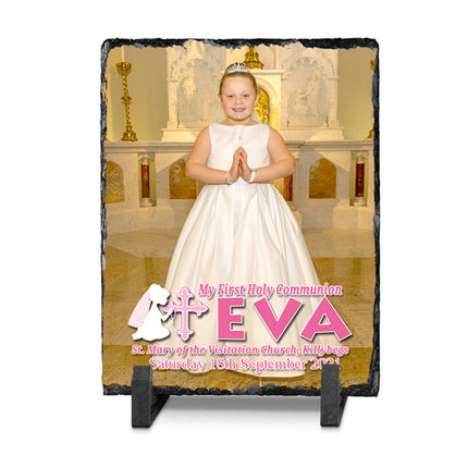 Personalised First Holy Communion Photo Slate Keepsake