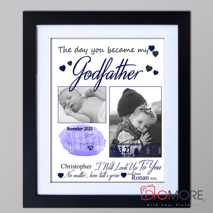 The Day You Became My Godparents Sentiment Gift Frame