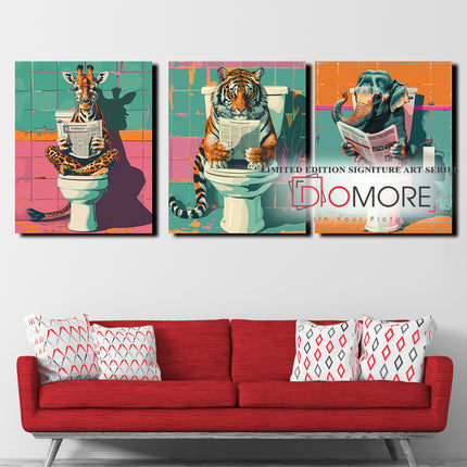 Toilet Time Shenanigans FusionVista Exclusive Art Series Set Of 3