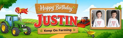 Keep Farming Personalised Photo party Banner