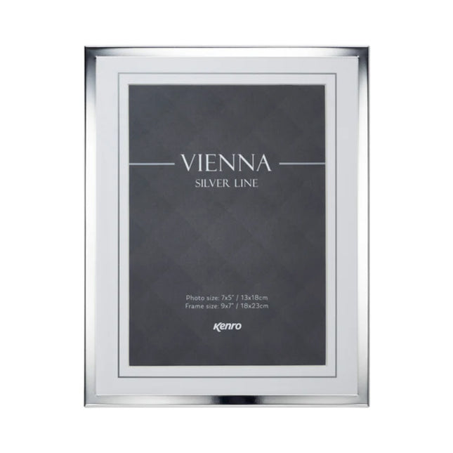 Kenro Silver Photo Frame – Vienna Silver Line – 10x8 inch (25x20cm) – Wall & Table Display