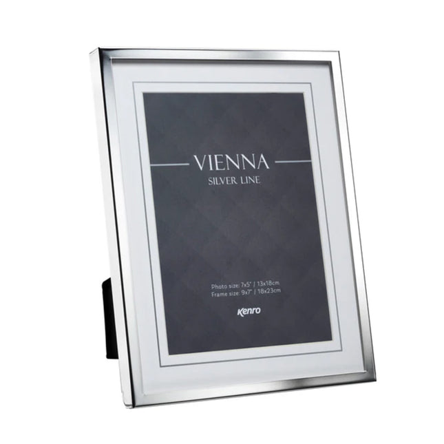 Kenro Silver Photo Frame – Vienna Silver Line – 10x8 inch (25x20cm) – Wall & Table Display