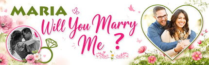 Natural Will You Marry Me Proposal Personalised Banner