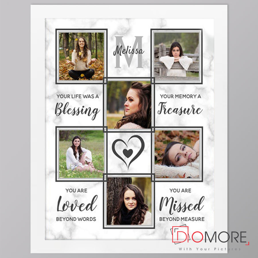 Your Memory Is A Treasure Memorial Photo Collage Framed