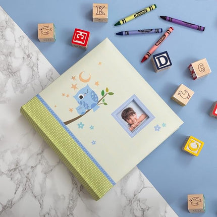 NEW 200 6X4 Kusso Sleepy Owl Series Blue Memo Photo Album by Kenro